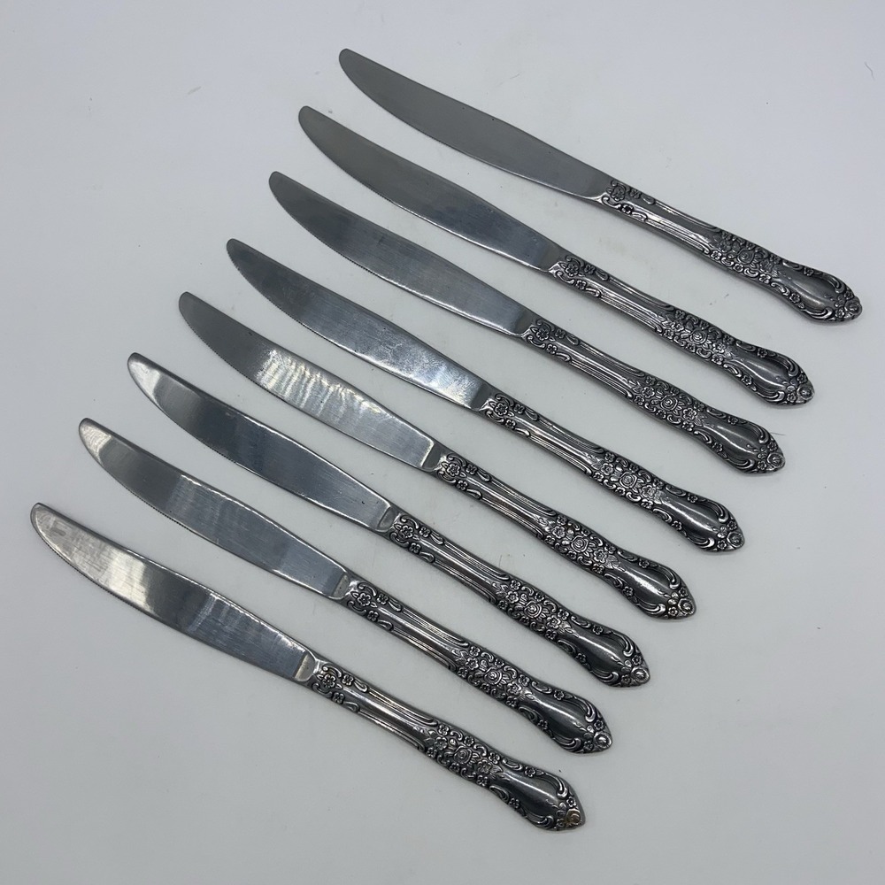 Oneida Northland Carolina Set Of 8 Dinner Knives 8.5"‎ EUC